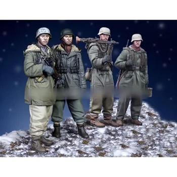 1/35 мащаб смола войник фигура комплект моделиране сцена армия 4 фигури зимата несглобени небоядисани DIY играчки миниатюри