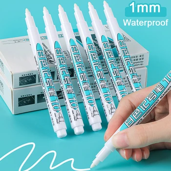 1/3Pcs 1mm бяла боя маркер писалка дълбоки маркери дупка писалка комплект водоустойчив постоянни мазни писалки за рок дърво метални стъклени плочки