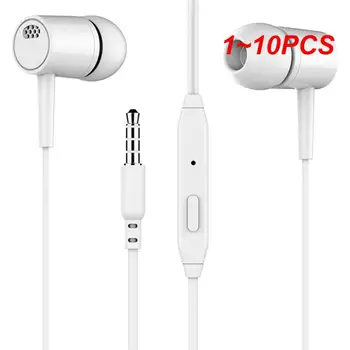  1 ~ 10PCS 3.5mm слушалки в ушите 1.1m кабелен контрол спортни слушалки кабелни слушалки за компютър чест смартфон с микрофон