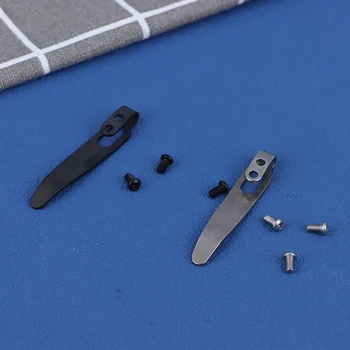 1 Комплект 420 неръждаема стомана материал нож обратно клип с 3бр M2.5 винтове джоб талията скоби за ножове DIY направи аксесоари