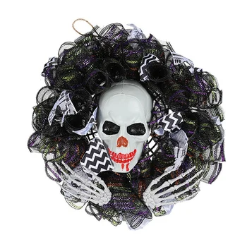 1 парче Хелоуин череп венец врата висящи призрак фестивал клоун маска пластмаса + плат стена висящи Мрачният череп