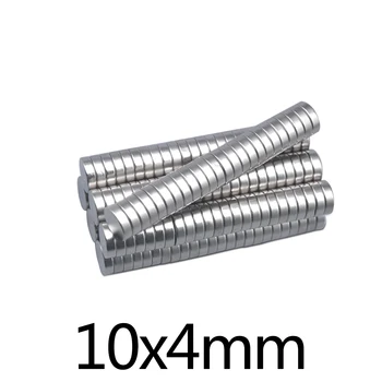 10/20/50pcs 10x4 mm кръгъл мощен магнит хладилник насипни лист неодимов диск магнит 10x4mm постоянни NdFeB силни магнити 10 * 4 мм
