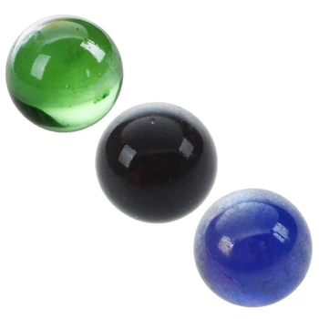 10 бр. Мрамори, 16 мм стъклени мрамори, Knicker стъклени топки декорация цвят самородки играчка зелено & тъмно синьо & черно (3Set)