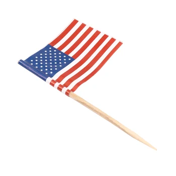 100 Американски флаг клечки за зъби парти Cupcake декорация сандвич мини храна снимки