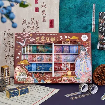 100 ролки / комплект Washi лента Древен аристократичен стил Крейн модел DIY декоративни материали Детски подаръци