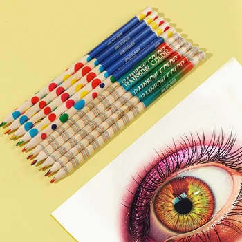 10Pcs/lot DIY Сладък професионален цветен молив цвят моливи Wood Rainbow
