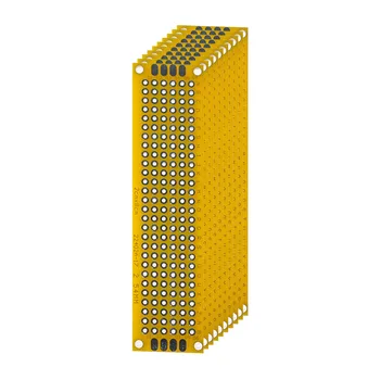  10PCS PCB съвет жълт двустранен съвет 2 * 8 см DIY PCB универсални платки