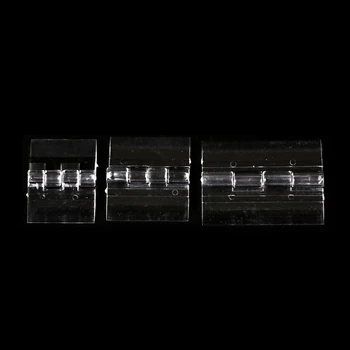 10Pcs Прозрачни пластмасови сгъваеми панти Трайни Clear акрилни панти Инструменти Кабинет Хардуер Мебели Кабинет Панти за врати