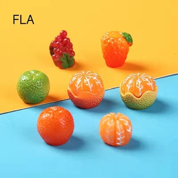  10pcs / чанта изкуствени триизмерни плодове миниатюрен декор Коледа Хелоуин Нова година парти декорация фалшив грозде оранжево