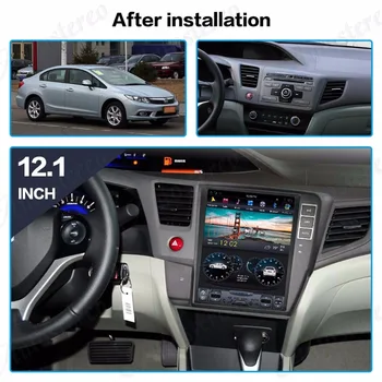 128G Android за Honda Civic 2012+ Tesla стил кола DVD плейър GPS навигация главата единица мултимедиен плейър магнетофон стерео