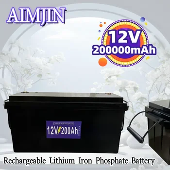 12V 200Ah Домашна енергия за съхранение на енергия Акумулаторна батерия LiFePO4 за RV кемпер Голф офроуд превозно средство слънчево зареждане