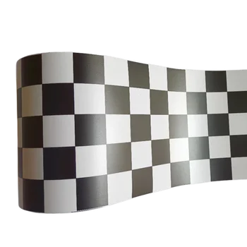 15cm ширина матово черно бяло кариран състезателен флаг стикер винил самозалепващи кола обвивам фолио лист с въздух балон безплатно освобождаване