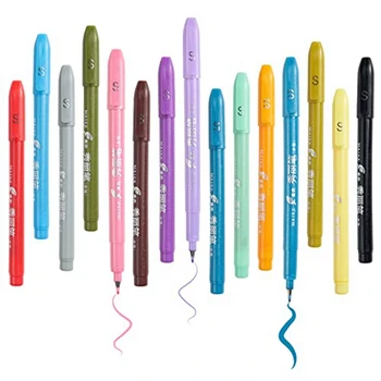 15Pcs изкуства филц върха маркер водна основа журнал писалка набор разнообразни цветове четка съвет писалки