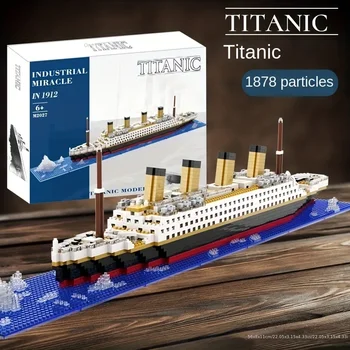 1878pcs с кутия диамантени тухли Титаник градивен блок събрание играчка гигантски момче момиче пъзел круизен кораб модел