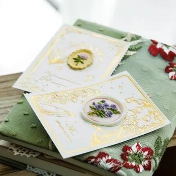 18Pcs Memo Pad Stamping White Black Flower Minimalist Lines Flame Pigment DIY Packaging Guide Card Scrapbook 163 * 103MM