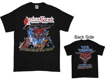 1984 Judas Priest Defenders Of The Faith Tour Нова черна тениска Double Sided Tee