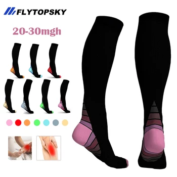 1Pair компресионни чорапи (20-30mmHg) за мъже и жени - Най-добрите компресионни чорапи за целодневно носене, по-добър кръвен поток, подуване