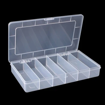 1PC 6 решетка правоъгълна пластмасова прозрачна кутия примамка риболовни съоръжения класификация малки хардуерни инструменти подреждане за хапчета билки