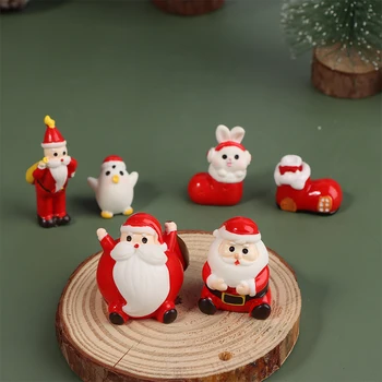 1PC Коледни миниатюри Фигурки Коледа Дядо Коледа Микро пейзаж DIY кукла къща мъх терариум фея декор