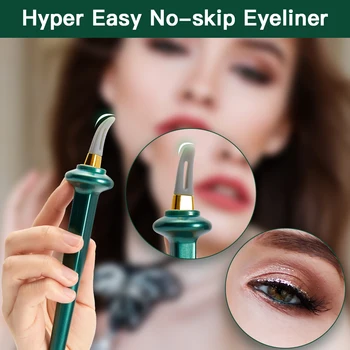1Pc Силиконова четка за очна линия за многократна употреба Hyper Easy No-Skip Eyeliner Водоустойчиви инструменти за грим