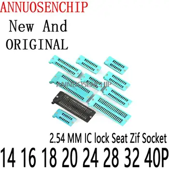 1PCS Pin Green DIP Universal ZIF IC Socket Test Спойка тип IC заключване Седалка Zif Socket 2.54 MM 14 16 18 20 24 28 32 40P