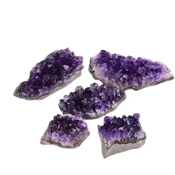 1PCНатурален суров аметист кварц лилав кристал клъстер лечебни камъни образец Начало Декорация Занаяти Орнамент
