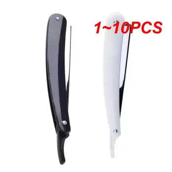 1~10PCS Двуцветна ръчна самобръсначка професионална неръждаема стомана остър салон бръснач притежателя сгъваем нож за бръснене бръснене брада нож