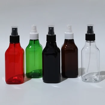1бр 200мл черна кафява квадратна пластмасова бутилка с мъгла спрей 200cc празен контейнер за пръскачка за парфюми за пътуване Козметични опаковки