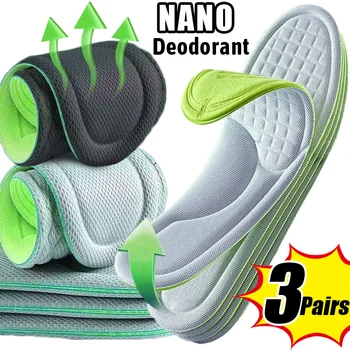 2/6pcs Стелки от нано мемори пяна Въглеродни антибактериални дезодоранти подложки за обувки Мъже жени Спортна стелка Абсорбция на пот Възглавница за бягане