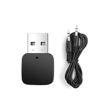 2 в 1 Bluetooth-съвместим 5.0 USB безжичен приемник предаватели аудио музика стерео адаптер Dongle за телевизор PC високоговорител слушалки