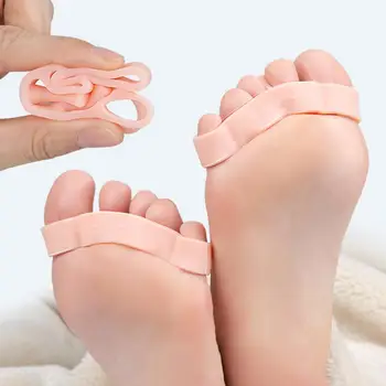 2 двойки гел сепаратори за пръсти възстановяват пръстите на краката до оригиналната форма на пръстите на краката коректор Дистанционери за припокриване на буниони и блистери