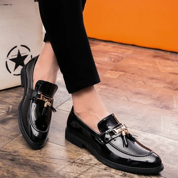 2018 нова мода мъжки рокля обувки мокасини кожа Оксфорд бизнес обувки за мъже дантела нагоре Официален Мариаж Сватбено тържество Обувки k3