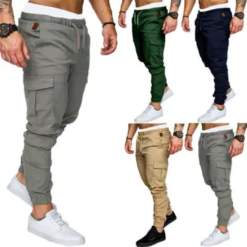 2020 Висококачествени мъжки спортни джогъри Хип-хоп джогинг Фитнес панталони Ежедневни гащеризони Панталони с панталони
