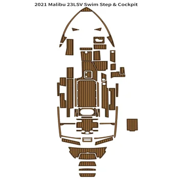 2021 Малибу 23 LSV Платформа за плуване Подложка за пилотска кабина Лодка EVA пяна тиково дърво Етаж Мат