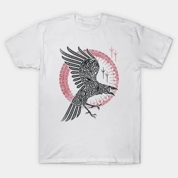 2021 Мъже/жени Лято Бяла улична мода Хип-хоп Тениска Ragnar's Raven Памучни тениски Блузи с къс ръкав