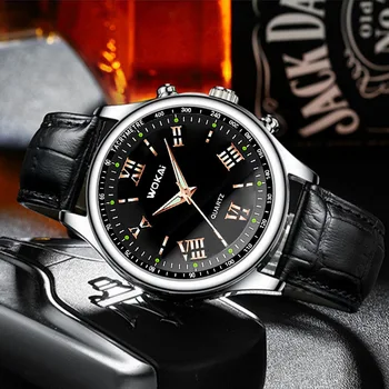 2023 Reloj Hombre WOKAI Watch Мъже Ежедневни часовници Кожена лента Кварцови ръчни часовници Мъжки мъжки часовник подарък Евтина цена дропшипинг