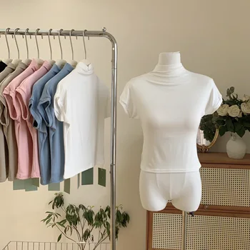 2023 Дамски дрехи ризи за жена поло къс ръкав туника тениски върховете Mujer корейска мода Y2k тениски