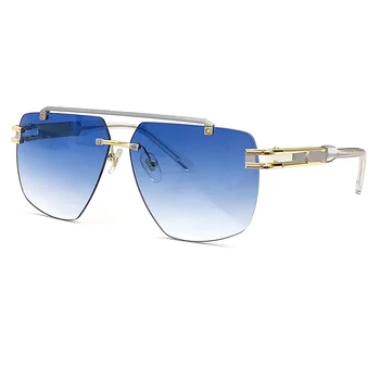 2023 Слънчеви очила без рамки Мъже марка дизайнер високо качество Oculos де Сол Feminino ретро модни нюанси безплатна доставка