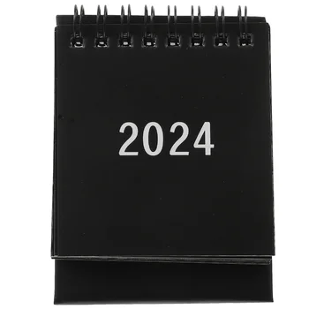 2024 Мини настолен календар Прост десктоп плановик (Morandi Black) (20239-202412)