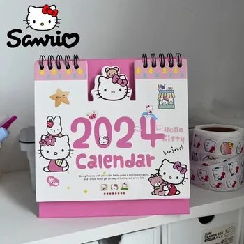 2024 Санрио Hello Kitty Календари Мини бюро календар карикатура Daily седмичен планировчик планировчик бюро отгоре декорация деца подаръци
