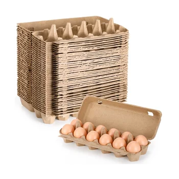 20PCS картонени кутии за яйца Празна хартиена целулоза Картонени кутии за яйца Една дузина картонени кутии за яйца Контейнер Празна тава за яйца Държач за яйца