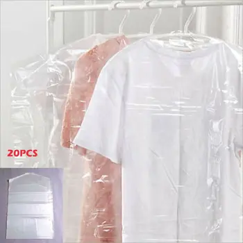 20Pcs Прозрачно облекло прахоустойчив чанта закачалка за съхранение протектор 90 * 60cm облекло Covers