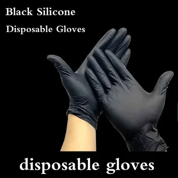 20pcs черни ръкавици за еднократна употреба латекс нитрил бутадиен гумени ръкавици Татуировка специални ръкавици аксесоари инструменти