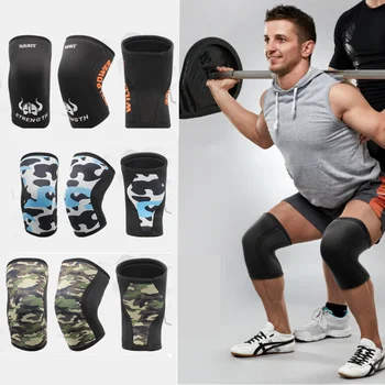 2Pcs Водолазен материал Спортни наколенки Защита от приплъзване Вдигане на тежести Скоба за коляно Клек Фитнес обучение Коляно ръкав Жени Мъже