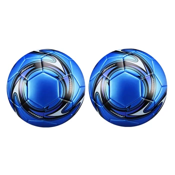 2Pcs Професионална футболна топка Размер 5 Официална футболна тренировъчна футболна топка Надуваема футболна топка синя