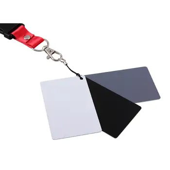 3 в 1 бяла черна сива карта за баланс 18-градусова малка сива карта с каишка за врата Аксесоари за фотография