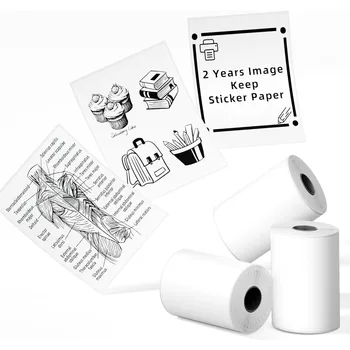 3 ролки Phomemo бял стикер хартия термичен етикет за T02 M02L Portabal мини принтер съхранява за 10 години лепкава хартия 50mmx3.5m