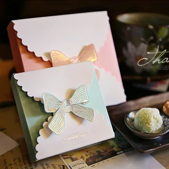 30 бр. Обикновена бяла картонена сапунена кутия за цветя Сватбено тържество Creative Bow Candy Box Лесно сглобяване на хартиена кутия