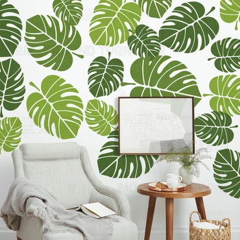 30cm - 50cm Шаблон декор стена за боядисване Декоративен шаблон за боядисване на декори Leaf Tropical Summer Jungle Palm Tree S146