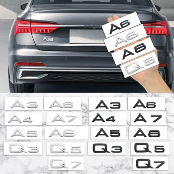 3D ABS багажник за кола хромирани букви значка емблема стикер стикер за Audi Sline A3 A7 A5 A6 A8 Q3 Q5 Q7 A4 Q2 Q3 Q5 TT RS A1 Q8 S3 S4
